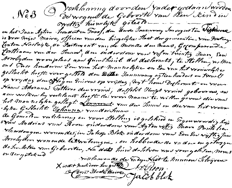 18120103 geb akte 3 Louwrens zv C vd Sman - A Tetteroo